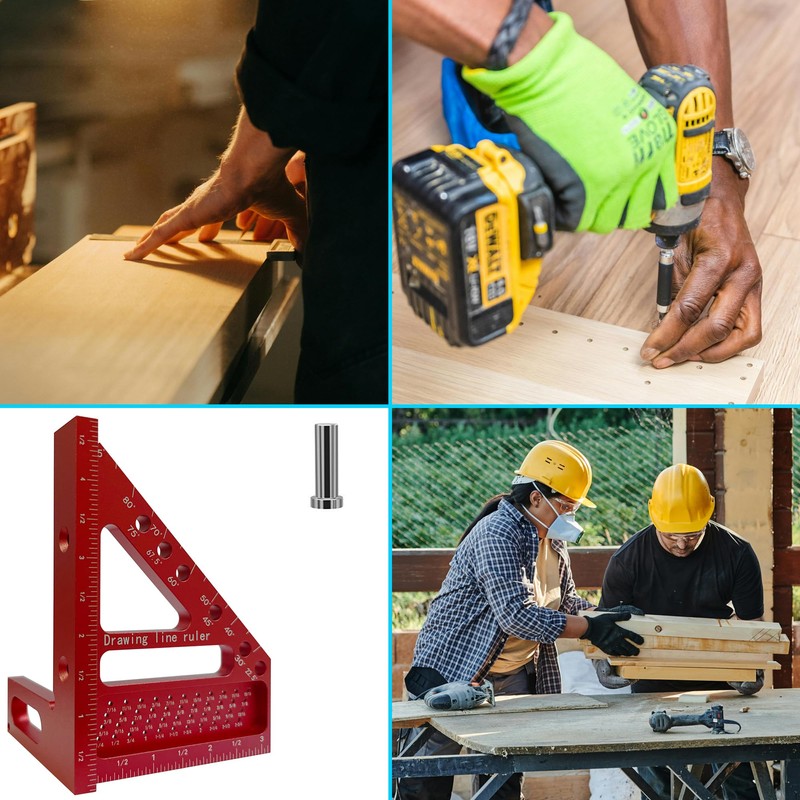 3D Multi-Angle Measuring Ruler - Aluminum Alloy - 22.5-90 Degree