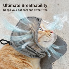 Criamolo Adjustable Cat Muzzle, Soft Breathable TPU Cat Mouth Cover, Reusable Cat Grooming Muzzle for Nail Trimming, Bathing, Grooming and Vet Visit Stress Control