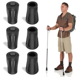 Nordic Walking Poles, Rubber Buffers, Pack of 6, Rubber Buffer for Hiking Poles, Hiking Poles, Rubber Buffers, Replacement Rubber Buffer Diameter 11 mm for Hiking Poles, Asphalt Gravel Mountains Hiking
