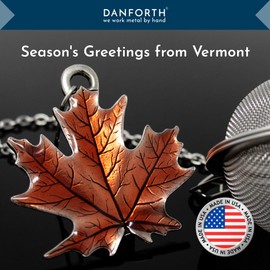 Danforth Maple Leaf Fall/Autumn Tea Infuser - Handcrafted Pewter - Charm Made In USA
