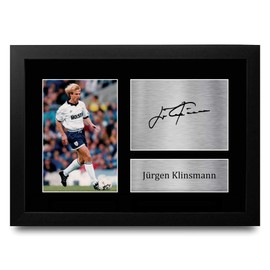 HWC Trading FR A4 Jurgen Klinsmann Tottenham Hotspurs Spurs Gifts Printed Signed Autograph Picture for Fans and Supporters - A4 Framed