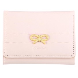 Gosknor Pink Purse with Bow, Cute Purse Women's Small with Bow Purse with Card Holder with Bow Leather Wallet for Girls with ID Window for Women and Girls, pink, M