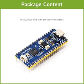 Waveshare RP2350-Plus Development Board, A Low-Cost, High-Performance Pico-Like MCU Board Based On Raspberry Pi RP2350A Dual-core & Dual-Architecture Microcontroller, with Pre-Solder Header, 16MB