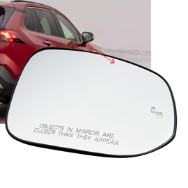 Passenger Right Side Mirror Glass Heated w/Blind Spot Without Auto Dimming Compatible with for Toyota Rav4 2019-2024 View Mirror Replacement Glass With Backing (Blind Spot Passenger Right Side)