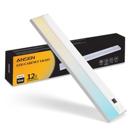 Ansen 12inch 10w Hardwired Under Cabinet Lights, 3 Color Settings 3000K/4000K/5000K, CRI>90, LED Under Cabinet Lighting, Dimmable Under Counter Lights for Kitchen