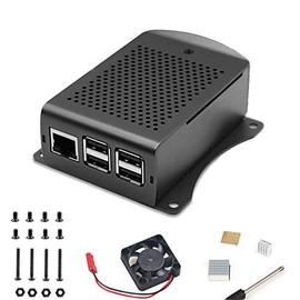 MakerFocus Raspberry Pi Case with Fan, Raspberry Pi 3 B+ Aluminum Alloy Case with Heatsink and Screw Driver for RPi 3B+, RPi 3/2, RPi B