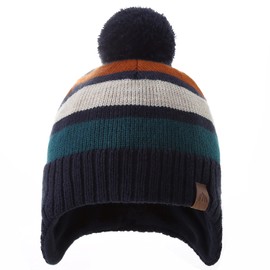 AHAHA Boys Winter Hat Baby Beanies with Earflap Upgrade Fleece-Lined Skiing Toddler Hat and Scarf Set