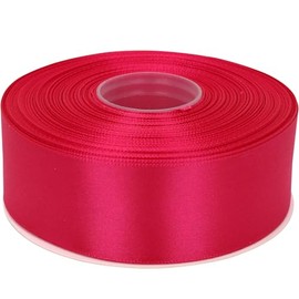 NISDOCF 1-1/2 Inch Single Face Polyester Ribbon, 50 Yards Bulk Roll (Hot Pink)–Wrinkle-Resistant Craft Ribbon for Gift Wrapping, Wedding Decor, DIY Projects