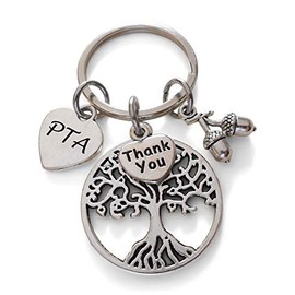 PTA Gift Keychain, Tree & Seeds Charm Keychain, School Volunteer Gift, Appreciation Thank You Gift