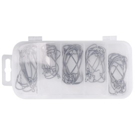 xelea 51Pcs Fishing Hooks High Carbon Steel Worm Senko Bait Jig Fish Hooks with Plastic Box