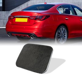 AeroBon Real Carbon Fiber Exterior Trim Overlay Compatible with 2014-2024 Infiniti Q50 Door Gas Cap Fuel Tank Trim