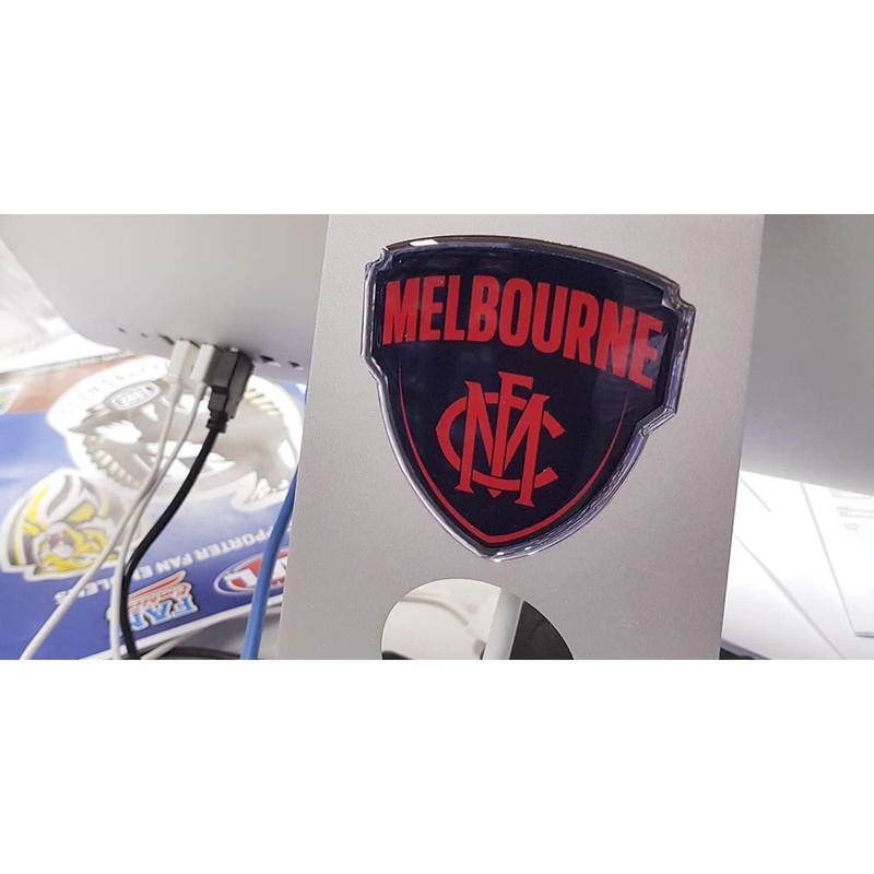 Fan Emblems AFL Melbourne Demons Lensed Chrome Supporter Logo Decal