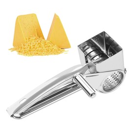 Cheese Grater, Stainless Steel Rotary Cheese Graters Shredder Handheld, Kitchen Grater for Cheese Ginger Vegetables