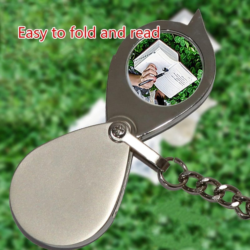 Magnifying Glass with Keychain, 22mm Lens, 20X Pocket Folding Magnifier