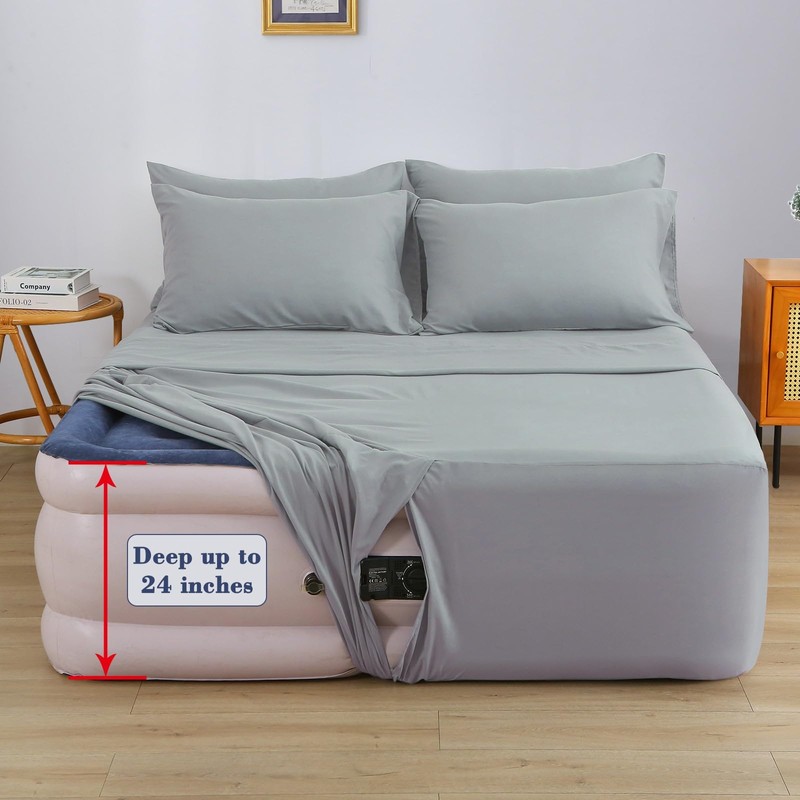 Air Mattress Sheet Set for 16-24 Inch Air Beds Twin