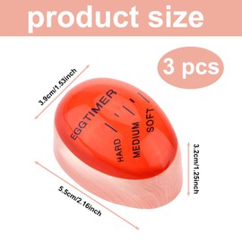 3 Pcs Egg Timer, Egg Timers For Boiling Eggs, Boiled Egg Timer, Cooking And Boiling Egg Timer, Color Changing Egg Timer For Boiling Eggs, Breakfast Gift And Home Use