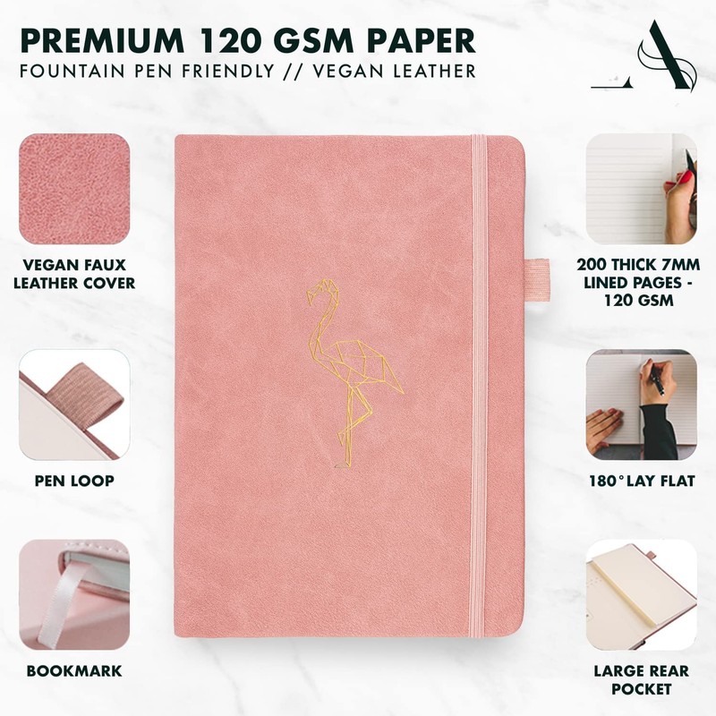 A5 Pink Notebook by Avocado and Spice® - Journals for