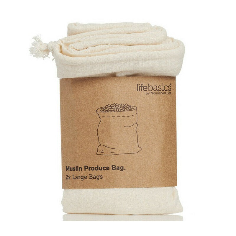 Life Basics by Nourished Life Organic Cotton Muslin Produce Bag