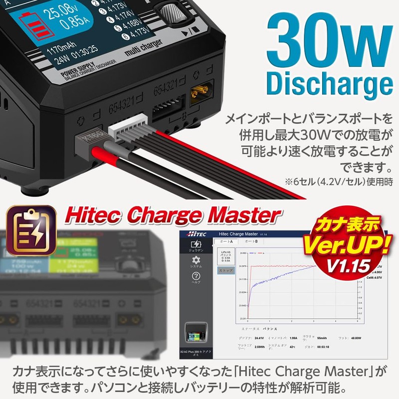 Hi-Tec 44349 Multi Charger X2 AC PLUS 200 Charger/Discharger Set