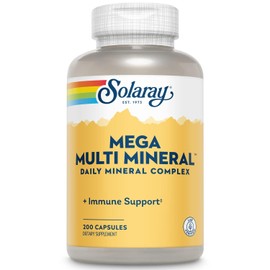 SOLARAY Mega Multi Mineral Supplement 200 Count Chelated Minerals for Health Support