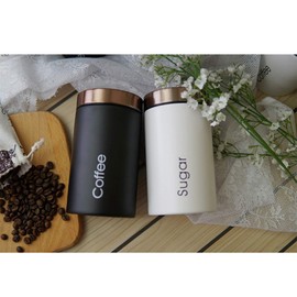 LOVIVER #N/A 3pcs Metal Containers with Lids, Coffee, Tea, Sugar Food Storage Container Jars with Lids, Black