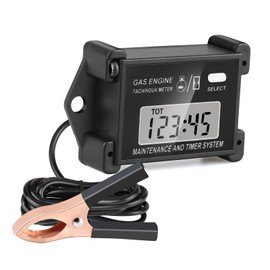 Linkstyle Small Engine Tachometer, RPM Tachometer Tiny Tach Gauge with Clip, Inductive Hour Meter for 2 Stroke 4 Stroke Engine