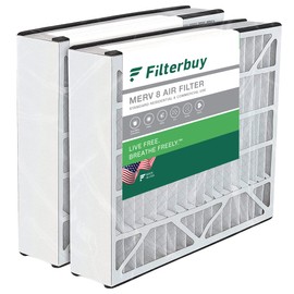 Filterbuy 20x25x5 Air Filter MERV 8 Dust Defense (2-Pack), Pleated HVAC AC Furnace Air Filters for Trion Air Bear, Generalaire, Skuttle, and Ultravation (Actual Size: 19.63 x 24.13 x 4.88 Inches)