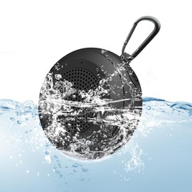 CYBORIS IPX7 Waterproof Outdoor Bluetooth Speaker Swimming Pool Floating Portable Mini Speakers Wireless 5W with Microphone & TWS for Beach, Bathroom, Home, Shower (Black)