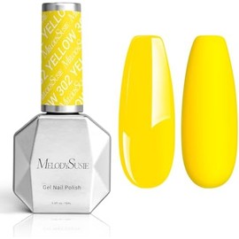 MelodySusie Yellow Gel Nail Polish,15ml Almond Yellow Nail Polish Neon Bright Color 302, Soak Off UV LED Nail Lamp Long Lasting Gel Polish Nail Art
