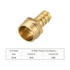sourcing map Brass Hose Barb Fitting,Connector,12mm Barb x G1/2 Male