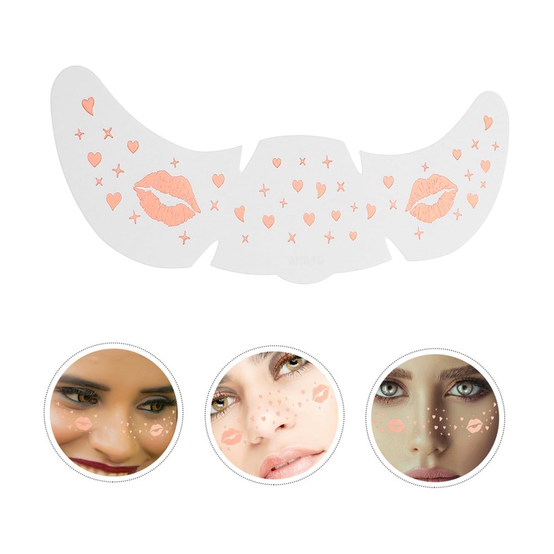 Baluue 6sheets Artistic Stickers for Women Temporary Face Glitter for