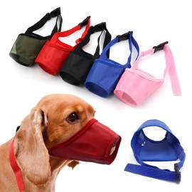 Ateliepets Dog Muzzles for Small Medium Dogs (max. 25 lbs), Soft Dog Muzzle for Grooming, Dog Mouth Guard Stop Biting Barking and Chewing 5 Colors 5 Sizes (Red, Large)