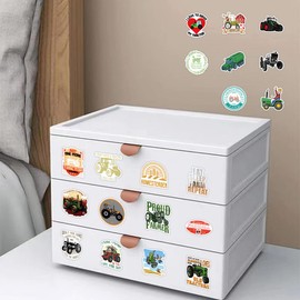 50 PCS Stickers for Tractor Water Bottle|Vinyl Waterproof Sticker for Laptop Skateboard Phone Car Decals for Teens Adults for Party Favors Supplies Decor (Tractor Stickers)