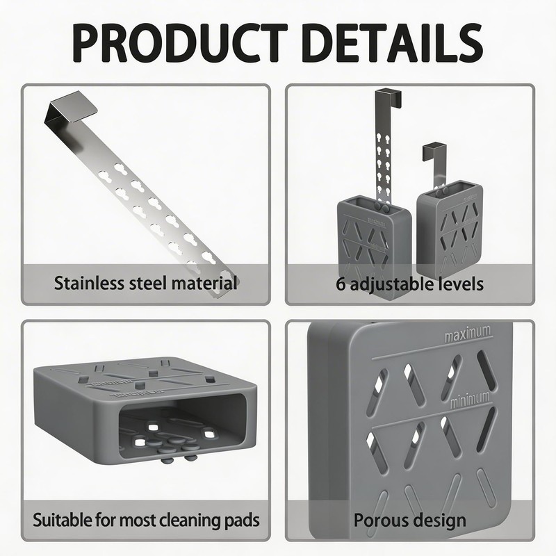Toilet Tank Tablet Holder,Adjustable Holder-Hanging Bleach Tablet Bracket with 6