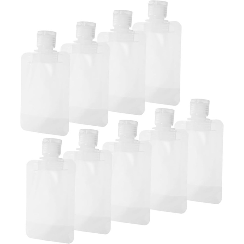 Tiosen 5Pcs Travel Size Refillable Squeeze Pouches, 30ml Clear Toiletry