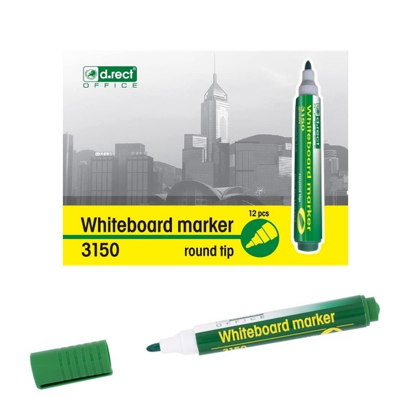 D.RECT 3150 Whiteboard Marker for Whiteboards and Flipcharts, Wipe Clean