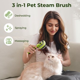 Pecute Self-Cleaning Steam Dog Cat Brush for Heavy Shedding/Long Coats