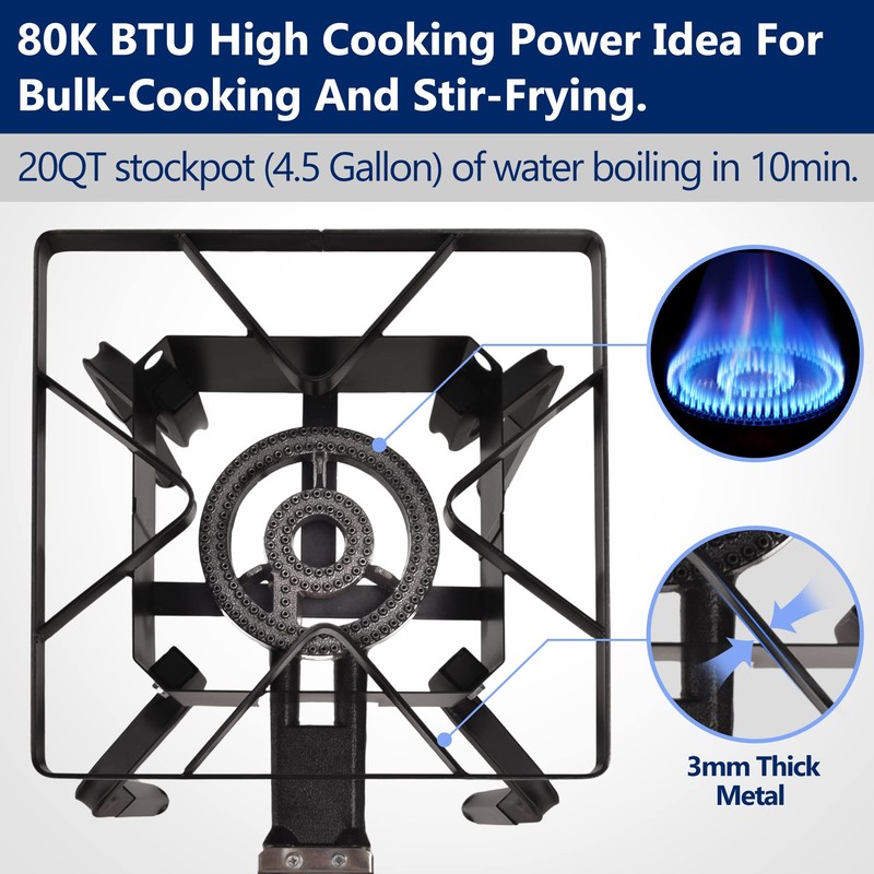 ARC 100,000BTU Propane Outdoor Burner Camp Gas Stove,with Removable Legs,Ideal