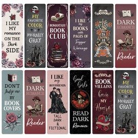 AFRITEE Dark Romance Bookmarks for Women - 20 Pcs Gothic Vintage Rose Skull Paper Bookmarks Gifts for Romance Novel Lovers, Funny Dark Twisted Romance Bookmarks for Reading Women Spicy Gifts for Girl