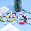Chuyau 50pcs 15mm Silicone Beads for Keychain Making Kit Silicone