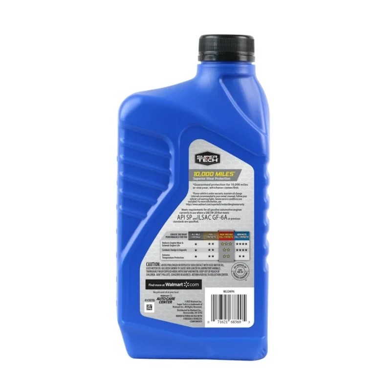 Super Tech High Mileage Full Synthetic SAE 5W-20 Motor Oil