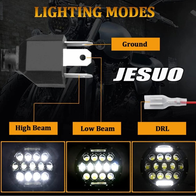 JESUO Fit Ford Mustang 1965~1973 Brightest Pair 7" Round Led