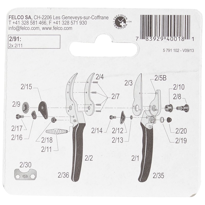 FELCO Molle di Ricambio per Modelli 2/4/7/8/9/10/11/100