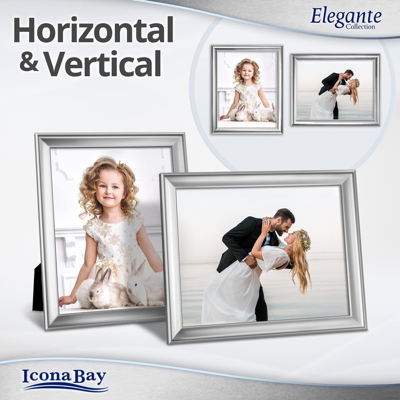 Icona Bay 11x14 Silver Picture Frame, Contemporary Photo Frame 11