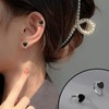 4 Pairs Of Black Huggie Earrings Set, Comes With 1