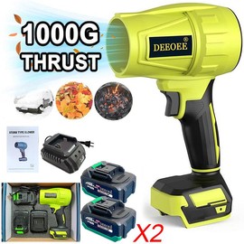 DEEOEE Turbo Jet Blower, Cordless Dust Air Blower, Portable Super Power Leaf Blower, Handheld Car Dust Cleaning Drying, Snow Removal, Outdoors - Wind Thrust: 1000G-Wind Thrust Yellow
