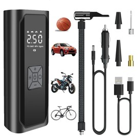 Tire Inflator Portable Air Compressor,150 PSI Fast Inflation,12V DC Portable Air Compressor,Tire Pump with LED Flashlight for Car Tire,Bike,Motorcycles and Balls Tyre Inflator.