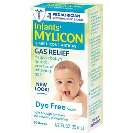 Mylicon Gas Relief Drops for Infants and Babies, Dye Free Formula, 0.5 Fluid Ounce