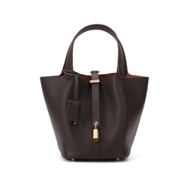 SADI Versatile and stylish, a classic casual handheld picnic basket - style bag for women:_Ebony color