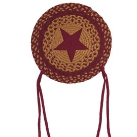 IHF Home Decor Star Wine Braided Rug 20" x 30" to 8'x10' Oval Accent Floor Carpet Natural Jute Material Doormat | Wine, Tan Woven Collection (Chair Covers)